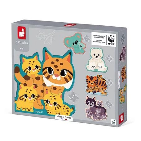 5 Puzzles evolutifs animaux