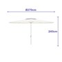 "Marbueno Parasol Acier 8 Baleines D270 cm Polyester Blanc Jardin, Piscine et Terrasse 10187"