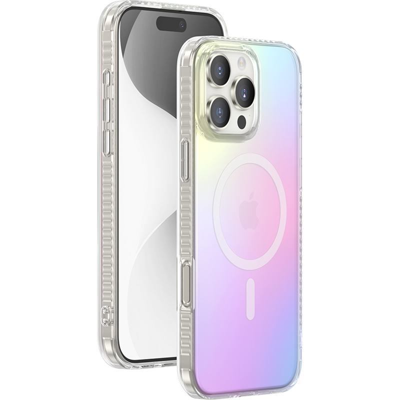 Coque iPhone 16 Pro Max Compatible MagSafe Semi-transparente Irisée Bigben