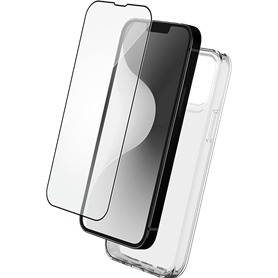 Pack iPhone 16 Pro Max Accessoires Coque Transparente + Verre trempé + SmartFrame - 60% verre recyclé Bigben