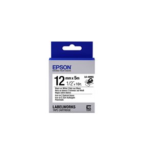 Epson LK-4WBQ - Spécial tissu thermocollant - Noir sur Blanc - 12mmx5m