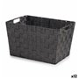 Panier Noir Tissu 25 x 20 x 35 cm (12 Unités)