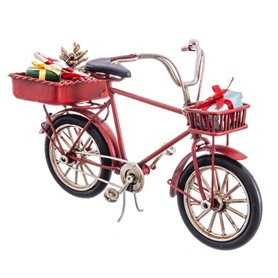 Décorations de Noël Rouge Multicouleur Métal Bicyclette 16 x 6