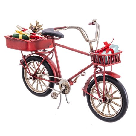 Décorations de Noël Rouge Multicouleur Métal Bicyclette 16 x 6