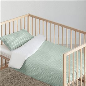 Housse de Couette Kids&Cotton Vichy Menthe 175 Fils 100 x 120 cm