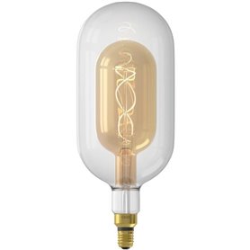 Ampoule LED E27 - CALEX - DECO XXL SUNDSVALL - Filament simple spirale - 3W - 240 lm - 2200 K - Transparent / Or blanc chaud