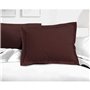 Lot de 2 taies d'oreiller - LOVELY HOME - LH71587 - 60 x 80 cm - Marron