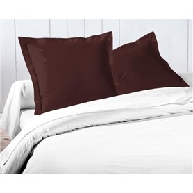 Lot de 2 taies d'oreiller - LOVELY HOME - LH71588 - 73 x 73 cm - Marron