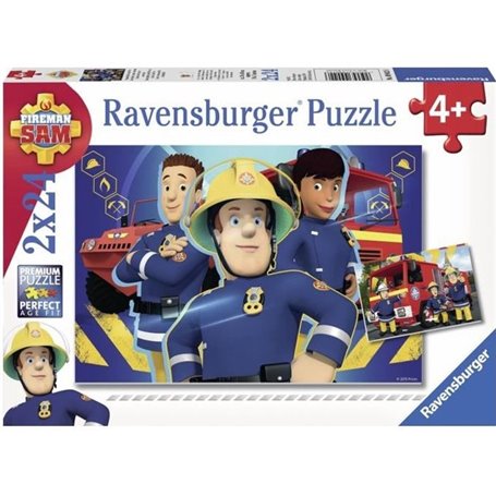 SAM LE POMPIER Puzzles 2x24 pieces - Sam t'aide dans le besoin - Ravensburger - Lot de puzzles enfant - Des 4 ans