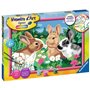 Kit complet de Peinture au numéro - Numéro d'art - grand format - Lapins dans le pré - Ravensburger