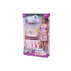 Smoby - Steffi Love - Future Maman - Poupée mannequin enceinte (29cm) - Accesoires pour bébé - Bouton pour faire grossir son ven