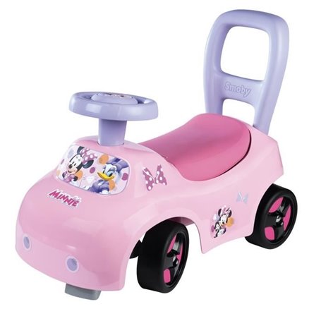 Smoby - Porteur auto enfant 2 en 1 - Minnie - Coffre sous la selle + klaxon - Des 10 mois - Fabrication française