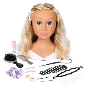 Smoby - Tete a coiffer blonde - Facile a coiffer - 19 accessoires réalistes - Levres thermosensibles - Trappe de rangeme Smoby - Tete a coiffer blonde - Facile a coiffer - 19 accessoires réalistes - Levres thermosensibles - Trappe de rangement
