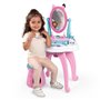 Smoby - Gabby et la Maison Magique - Coiffeuse enfant 2 en 1 - Tabouret inclus - 12 accessoires - Miroir orientable