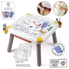 Smoby - Table enfant Créative - Feutre effacable pour la table + 2 grandes feuilles de coloriage - 3 rangements - Des 3 ans