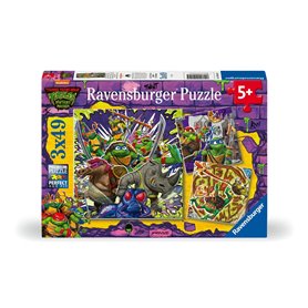 Lot de 3 puzzles 49 pieces - Les Tortues Ninja en action