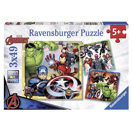 Ravensburger Puzzles 3X49 P - Les Puissants Avengers/Marvel