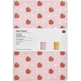 Lot de 2 carnet de notes A5 Fraise