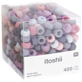 Itoshii pack 400 perles Ponii beads - couleur de la terre mat