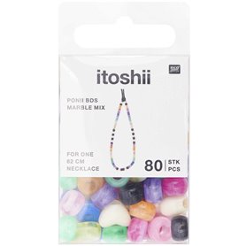 Itoshii pack de 80 perles Ponii marble mix