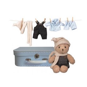 morris et ses habits dans une valise