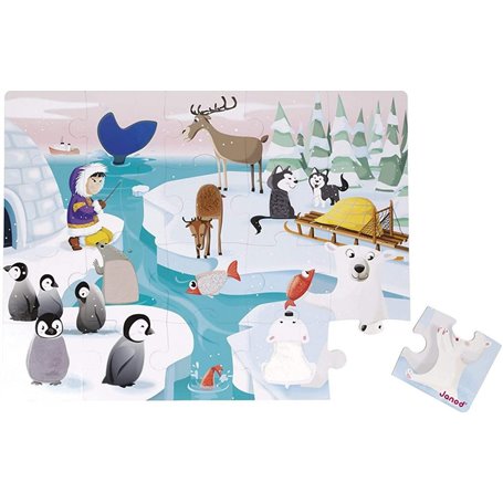 Puzzle tactile la vie sur la banquise 24 pieces