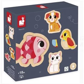 Animaux de compagnie 4 Puzzles evolutifs