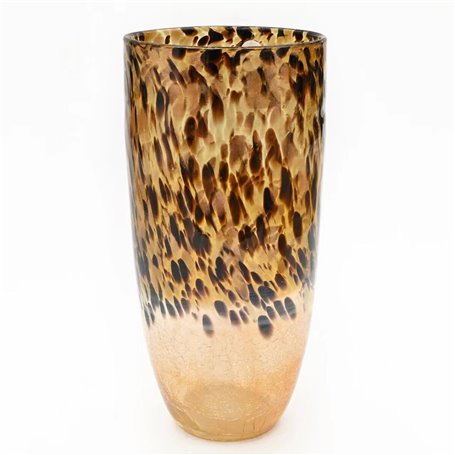 Vase Romimex Noir Doré verre Léopard 18 x 37 x 18 cm