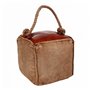 Butée de porte Alexandra House Living Coton Cuir 20 x 20 x 20 cm Marron