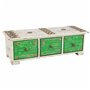 Boîte à bijoux Alexandra House Living Blanc Vert Laiton Bois MDF 15 x 10 x 36 cm 3 tiroirs