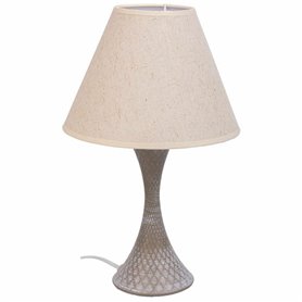 Lampe de bureau Alexandra House Living Blanc Gris Métal Tissu 220-240 V 23 x 38 x 23 cm