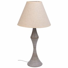 Lampe de bureau Alexandra House Living Blanc Gris Métal Tissu 220-240 V 23 x 46 x 23 cm