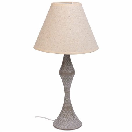 Lampe de bureau Alexandra House Living Blanc Gris Métal Tissu 220-240 V 23 x 46 x 23 cm