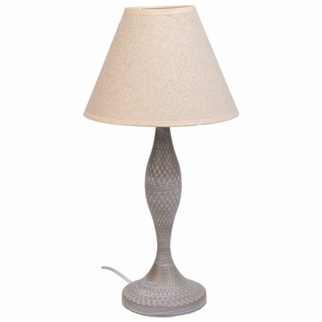 Lampe de bureau Alexandra House Living Blanc Gris Métal Tissu 220-240 V 23 x 46 x 23 cm