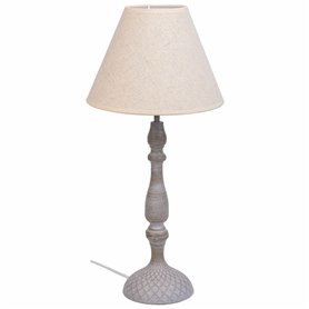 Lampe de bureau Alexandra House Living Blanc Gris Métal Tissu 220-240 V 23 x 51 x 23 cm