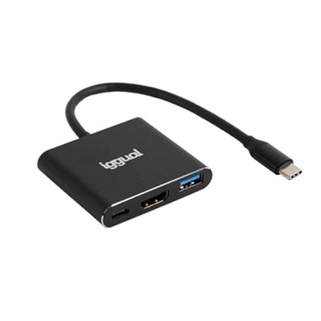 iggual IGG318461 station d'accueil USB 3.2 Gen 1 (3.1 Gen 1) Type-C Noir