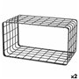 Support Inde Grille Noir 34 x 19 x 18 cm (2 Unités)