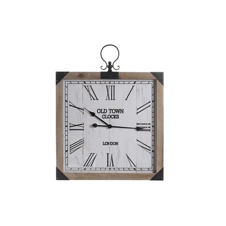 Horloge Murale DKD Home Decor Naturel MDF Blanc Fer (60 x 4