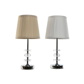 Lampe de bureau Home ESPRIT Blanc Beige Métallisé Métal 25 W 220 V 20 x 20 x 43 cm (2 Unités)