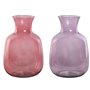 Vase Home ESPRIT Rose Lila Verre 19 x 19 x 36 cm (2 Unités)