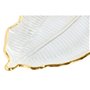 Centre de Table Home ESPRIT Transparent Doré Tropical Feuille d'une plante 27 x 15 x 2 cm