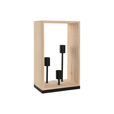 Lampe de bureau Home ESPRIT Marron Noir Naturel Bois Fer Pin 50 W 220 V 30 x 16 x 50 cm