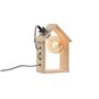 Lampe de bureau Home ESPRIT Marron Argenté Naturel Bois Pin 50 W 220 V 18 x 10 x 25 cm