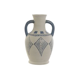 Vase Home ESPRIT Bleu Beige Céramique méditerranéen 15 x 15 x 25 cm