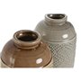 Vase Home ESPRIT Marron Gris Céramique Oriental Losanges 19 x 19 x 27 cm (2 Unités)