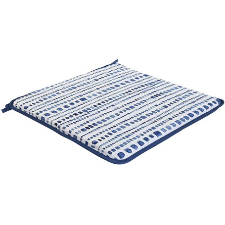 Coussin de chaise Home ESPRIT Bleu Blanc 38 x 38 x 2 cm