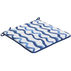 Coussin de chaise Home ESPRIT Bleu Blanc 38 x 38 x 2 cm