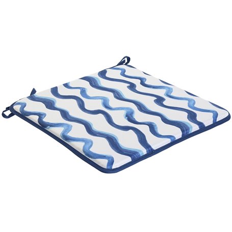 Coussin de chaise Home ESPRIT Bleu Blanc 38 x 38 x 2 cm