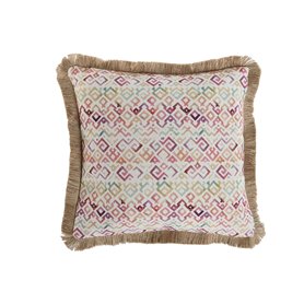 Coussin Home ESPRIT Frange Tropical 45 x 45 cm