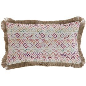 Coussin Home ESPRIT Frange Tropical 50 x 30 cm